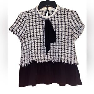 Chic Black and White Women's Top